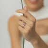 ANILLO CON ZAFIRO ROSA Y DIAMANTES