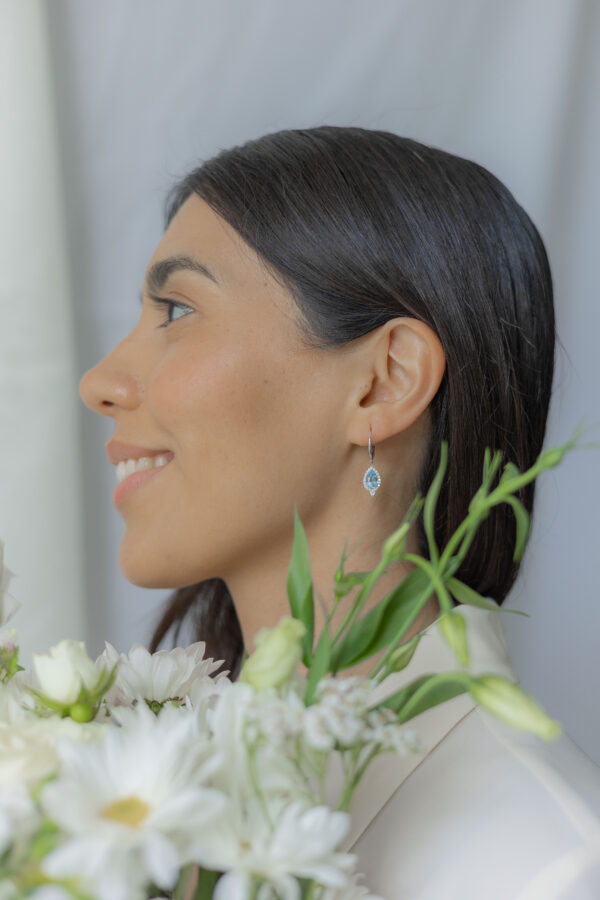 ARETES CON AGUAMARINAS