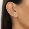 MG0882 - Julieta con diamantes 0.22cts corte corazón or(8) BABY STUDS CON DIAMANTES