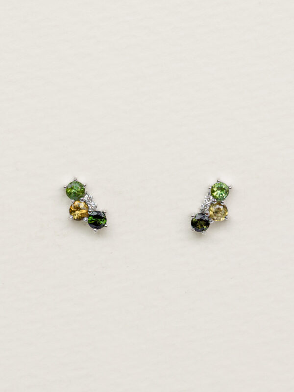 STUDS CON TURMALINAS Y DIAMANTES