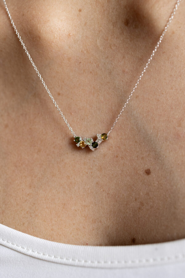 DIJE CON TURMALINAS Y DIAMANTES